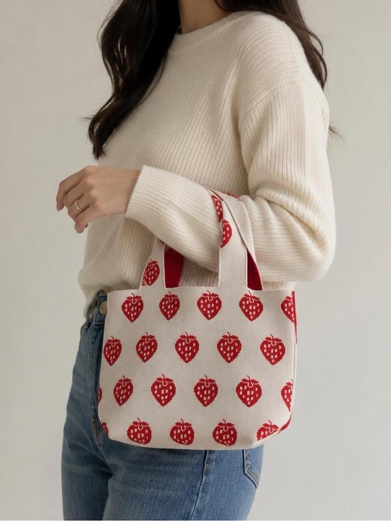 Handbags - Strawberry Fields Knit Tote Bag